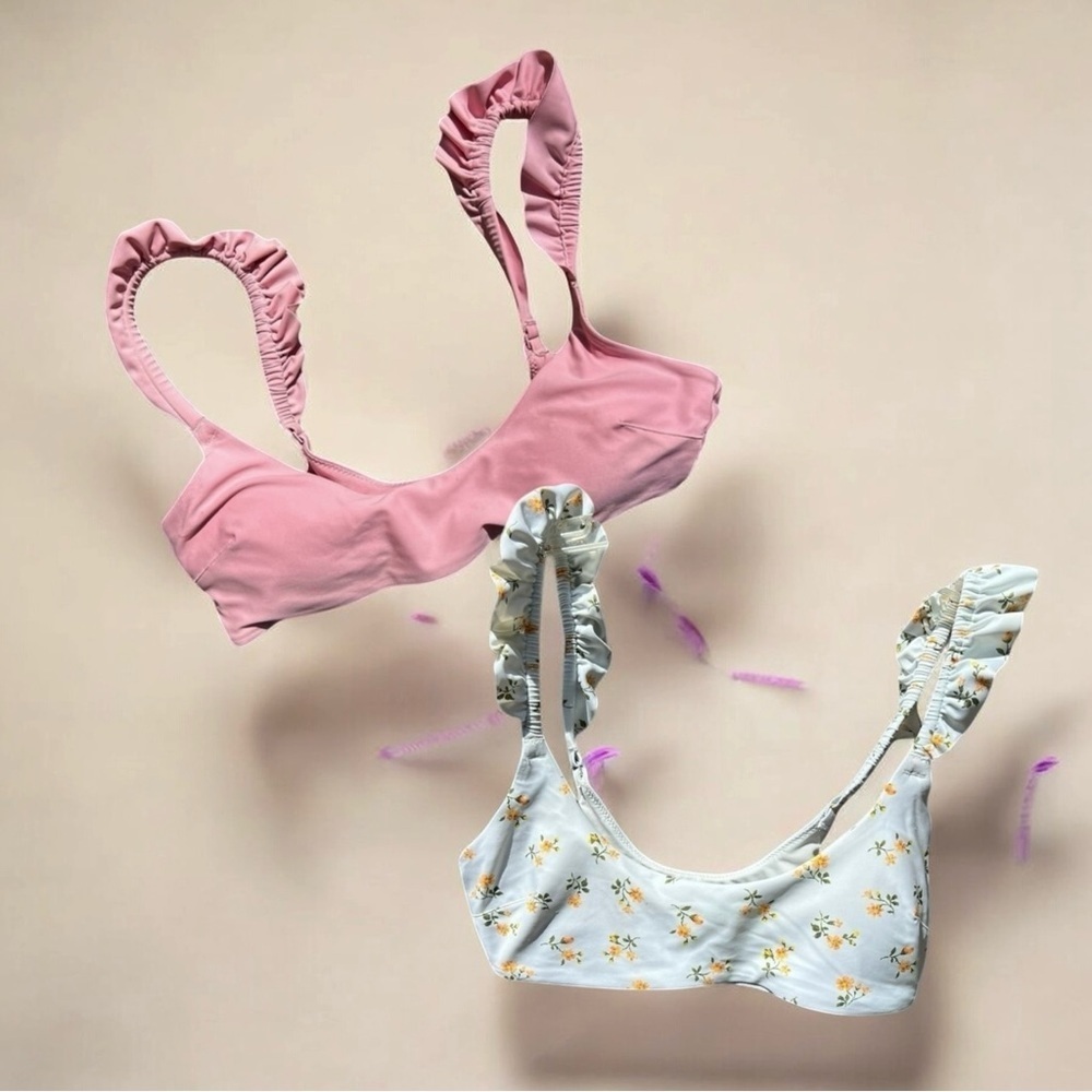🌻AERIE Set of TWO (2) Scoop Bralette Bikini Bathing Suit Top | Both Size Small